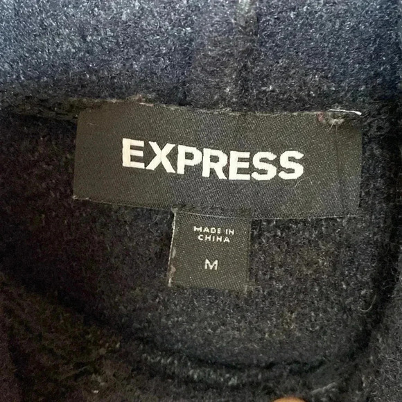 Express | Women’s Animal Print Soft Fuzzy Pullover Hooded Sweater Size Medium - Picture 3 of 4